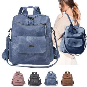 PU Leather Purse Backpack for Women, Handbag Backpack Purse Shoulder Bags Blue