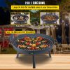 VEVOR Fire Pit Bowl, 34-Inch Diameter Round Carbon Steel Fire Bowl, Wood Burning for Outdoor Patios, Backyards & Camping Uses, with A Drain Hole