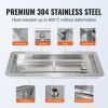 VEVOR 30 x 10 inch Drop-in Fire Pit Pan, Rectangular Stainless Steel Fire Pit Burner Kit, Natural & Propane Gas Fire Pan 125