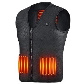 Heat Jacket Vest 3 Heating Gear Adjustable USB Heated Vest Warm Heat Coat Vest (size: XL)